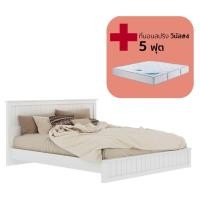 ราคา SB Design Square เตียงนอน ขนาด 5 ฟุต รุ่น Moneta พร้อม ที่นอนสปริง Venus#4 สีขาว (10576294)