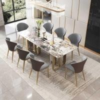 ราคา ชุดโต๊ะอาหารหินอ่อนสังเคราะห์ PJ031 หน้าโต๊ะหินอ่อน ขนาด160*80*75ซม. เก้าอี้ ขนาด 50*53*80 ซม.(6 ตัว) (10723070)