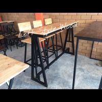 ราคา Loft Style Wood ชุดขา A พร้อมเก้าอี้บาร์ไม้ 3 ตัว ขนาด 40x150x100 cm ธรรมชาติ (10738837)