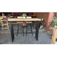 ราคา Loft Style Wood ชุดโต๊ะตาข่ายหน้าขอบไม้ พร้อมเก้าอี้บาร์ไม้ 2 ตัว ไม้สัก ขนาด 40x120x100 cm (10738843)