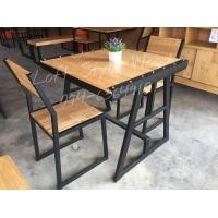 ราคา Loft Style Wood ชุดโต๊ะขา A ขอบเหล็ก พร้อมเก้าอี้ไม้ 2 ตัว ไม้สัก ขนาด 80x80x75 cm (10738768)