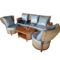 ราคา Wichian Thai Craft ชุดรับแขกไม้สักสานหวาย สีตามรูป (10742021)