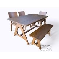 ราคา MB Teak ชุดโต๊ะกินข้าวไม้สัก รุ่นSKU-00145 สีสักด้าน (11046856)