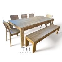 ราคา MB Teak ชุดโต๊ะไม้สักมินิมอล รุ่นSKU-00146 สีมูจิ (11046864)