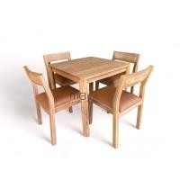 ราคา MB Teak ชุดโต๊ะไม้สักเก้าอี้บุเบาะ รุ่นSKU-00278 สไตล์มินิมอล สีมูจิ (12020344)