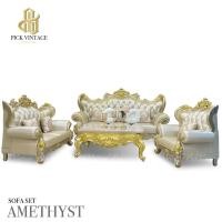 ราคา TRIODECOR AMETHYST SOFA SET : ชุดโซฟาหลุยส์ 3ชิ้น 3+2+1ที่นั่ง พร้อมหมอนอิงและโต๊ะกลางสุดหรู รุ่น อาเมทิสต์ สีทองเชมเปญ ต่างจังหวัด / แพค (12099299)