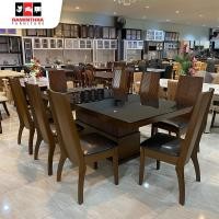 ราคา raminthra furniture ชุดโต๊ะอาหารไม้จริง 8 ที่นั่ง รุ่น-ฮอค (12181401)