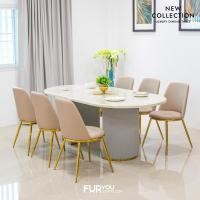 ราคา Furyouliving ชุดโต๊ะอาหารหินอ่อน 2 เมตร รุ่น ซาบริน่า SABRINA & JULIA 6 ที่นั่ง (12195067)