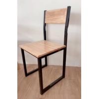 ราคา ac woodshop l1 เก้าอี้ไม้ยาง พนักพิงหลัง ขาเหล็กสีดำ ขา u (12198170)