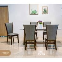 ราคา leven ชุดโต๊ะอาหารไม้ท็อปหิน รุ่น tisco พร้อมเก้าอี้ 6 ที่นั่ง (12313116)
