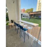 ราคา 99HomeStore เซทโต๊ะบาร์พร้อมเก้าอี้(3ที่นั่ง) White&Blue Normal (12431567)