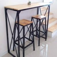 ราคา 99HomeStore ชุด BarSet โต๊ะบาร์ + สตูล 2ตัว ดํา/ท๊อบสีไม้,ก40*ย120*ส100 (12431595)
