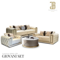 ราคา ROMANO SET : luxurious Italian sofa โซฟาลัคชัวรี่ เซ็ต3-2-1ที่นั่ง รุ่น โรมาโน พร้อมโต๊ะกลาง กทม&ปริมณฑล (12443368)