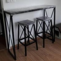 ราคา 99HomeStore ชุด BarSet โต๊ะบาร์ + สตูล 2ตัว ดํา/ท๊อบสีโอ๊คดํา,ก40*ย120*ส100 (12431592)