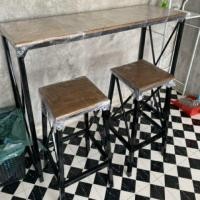 ราคา 99HomeStore ชุด BarSet โต๊ะบาร์ + สตูล 2ตัว ดํา/สีวอลนัท,ก40*ย120*ส100 (12431593)