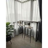 ราคา 99HomeStore ชุดบาร์ขากากบาท+สตูลพนักพิงขาสุ่ม 2ตัว (โต๊ะ ก35*ย120*ส100) ดำ,S (12431660)