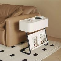 ราคา Morningdewhomey.bkk โต๊ะข้างโซฟาหมุนได้ 360 อเนกประสงค์ พร้อมที่เก็บของและชั้นวางนิตยสารโต๊ะข้างโซฟา สีขาว ขาดำ (12752775)
