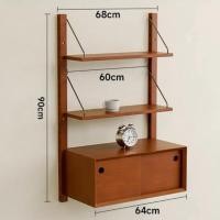 ราคา Morningdewhomey.bkk ชั้นวางของติดผนังไม้เข้าชุด สไตล์วินเทจ-มินิมอล ตกแต่งบ้านให้เป็นมุมโปรด 6 (68*20*90cm) (12752976)