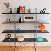 ราคา Morningdewhomey.bkk ชั้นวางของสไตล์มิดเซ็นจูรี่จาก Ikea ดีไซน์เรียบหรู วางของแต่งบ้านได้อย่างมีคลาส สีดำ 150*35*150 (12752926)