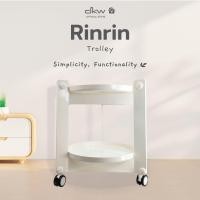 ราคา DKW FA1024/2W ชั้นวางของกลม มีล้อ 2 ชั้น รุ่น RinRin แบบKnock Down ชั้นเก็บของ ขาวครีม-ABS (12754641)