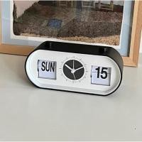 ราคา Morningdewhomey.bkk นาฬิกาตั้งโต๊ะระบบพลิก มินิมอลวินเทจ แสดงวัน-วันที่ แต่งโต๊ะทำงานหรือหัวเตียงเท่ๆ เข็มสีขาว (12753096)