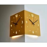 ราคา Morningdewhomey.bkk นาฬิกาแขวนมุมห้อง LED ดีไซน์มินิมอล มองเห็นได้ 2 ด้าน ตกแต่งบ้านทันสมัย ประหยัดพื้นที่ใช้งาน ทอง (12753145)