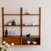 ราคา Morningdewhomey.bkk ชั้นวางของติดผนังไม้เข้าชุด สไตล์วินเทจ-มินิมอล ตกแต่งบ้านให้เป็นมุมโปรด 9 (132*20*120cm) (12752971)