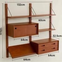 ราคา Morningdewhomey.bkk ชั้นวางของติดผนังไม้เข้าชุด สไตล์วินเทจ-มินิมอล ตกแต่งบ้านให้เป็นมุมโปรด 8 (132*20*120cm) (12752972)