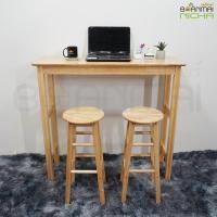 ราคา Baanmainicha ชุด โต๊ะกาแฟโต๊ะ1+ เก้าอี้ทรงสูง2 120x40x110 cm. (10444139)