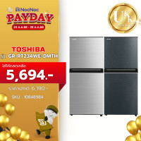 ราคา TOSHIBA ตู้เย็น 2 ประตู รุ่น GR-RT234WE-DMTH 6.4 คิว SS สีเงิน / BG สีเทาดำ ( HRTN5198MXTH GR-B22 ) SS สีเงิน GR-RT234WE (10848984)