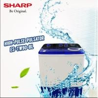 ราคา SHARP เครื่องซักผ้า 2 ถัง รุ่น ES-TW90-BL ไม่,ชมพู่เข้ม ขนาด 9.0 กก. (12093005)