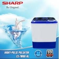 ราคา SHARP เครื่องซักผ้ากึ่งอัตโนมัติ 2 ถัง ความจุ 9.0 กก.รุ่น ES-TW90-BL แถมขาตั้งเครื่อง ES-TW90BL ขาว,ไม่ (12093004)
