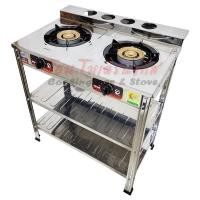 ราคา เตาแก๊สชั้นคู่ dyna home บอดี้สแตนเลส 2 ชั้น หัวเตาเหล็กหล่อ ไฟแรง รุ่น lk-222 (รับประกันสปาร์ค 5ปี) (12305396)