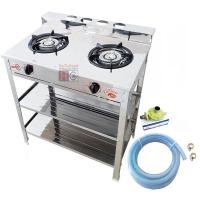 ราคา lucky flame เตาแก๊สชั้น 2หัวเหล็ก รุ่น at-402 + ชุดหัวปรับแก๊ส แรงดะันต่ำ l-325 พร้อมสาย 1.5ม. (12322985)