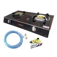 ราคา lucky flame เตาแก๊สตั้งโต๊ะ 1 หัวทองเหลือง 1 หัวอินฟาเรด หน้ากระจก ag-2102s + หัวปรับปลอดภัย l-325s พร้อมสายแก๊ส (12323008)