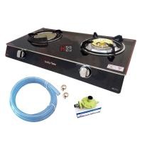 ราคา lucky flame เตาแก๊สตั้งโต๊ะ 1 หัวทองเหลือง 1 หัวอินฟาเรด หน้ากระจก ag-2102s + หัวปรับแก๊ส l-325 พร้อมสายแก๊ส (12323009)