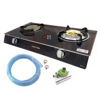 ราคา lucky flame เตาแก๊สตั้งโต๊ะ 1 หัวทองเหลือง 1 หัวอินฟาเรด หน้ากระจก ag-2102s + หัวปรับแก๊ส l-326 พร้อมสายแก๊ส (12323007)