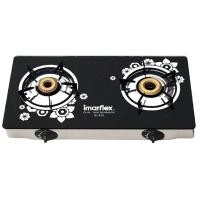 ราคา IMARFLEX เตาแก๊สหน้ากระจกหัวคู่ หัวทองเหลือง รุ่น IG-433 normal (12354589)