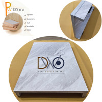 ราคา Datahomeproducts ฝาครอบเตา2หัว ชั้นวางของในครัว ลายหินอ่อน (12393265)