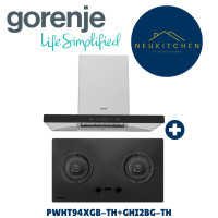 ราคา Gorenje ชุดเซ็ต เครื่องดูดควัน PWHT94XGB-TH เตาแก๊ส 2 หัว GHI2BG-TH (12592403)