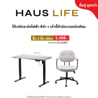ราคา [Bundle Set] HAUS LIFE โต๊ะทำงานปรับระดับระบบไฟฟ้า 120 ซม. สีดำ + เก้าอี้สำนักงานพนักพิงระดับกลางหนังเทียม Black (12752396)
