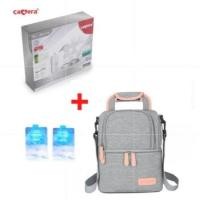 ราคา Pump Nom Happy Camera Baby เครื่องปั๊มนมไฟฟ้าแบบปั๊มคู่ รุ่น WW5360 แบตในตัว 2 ชม. เครือง+bag เทา+เจล2 (12300137)