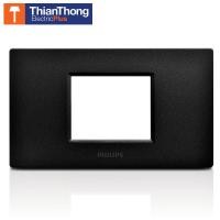 ราคา Philips หน้ากาก ฝา 1-2-3 ช่อง ฟิลิปส์ LeafStyle (Black สีดำ) ฝา 2 ช่องติด สีดำ (10207572)