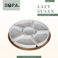 ราคา Zopawood ถาดหมุนเซรามิค 6 ชิ้น/เซ็ท 30x30x5 ซม. กลม น้ำตาล (10258122)