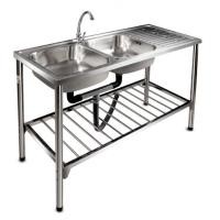 ราคา ADVANCE อ่างล้างจานพร้อมขาตั้ง 2 หลุมมีที่พัก ขนาด 120x50X16 ซม. PNK1200 สแตนเลส สแตนเลส (10221955)