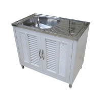 ราคา CLOSE ตู้พร้อมซิงค์ล้างจานสเตนเลส 1 หลุมมีที่พัก ขนาด 89x51x80 ซม. Blanco 12 สีขาว สีขาว สีขาว (10221716)