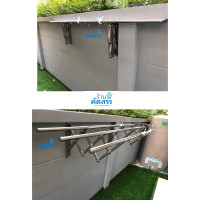 ราคา rancadsan ราวตากผ้าติดผนัง สแตนเลส ยาว196 cm รุ่นดึงขยายความยาว ซ้าย-ขวา ได้ สแตนเลส (10697432)