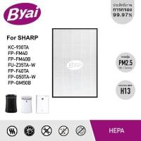 ราคา Byai แผ่นกรองฝุ่น FZ-F50HFE และกรองคาร์บอน Sharp รุ่น FP-G50TA-W, FP-GM50B-B, FP-G50TA, FP-GM50B, FP-GM50, FP-FM40B HEPA ขาว แผ่นกรองฝุ่น (10730004)
