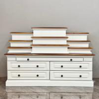 ราคา Klong 9 Furniture โต๊ะหมู่บูชาไม้ยางแท้ รุ่นนั่งกราบ ไม้สีเข้ม White(สีขาว) W150xH100xD60 cm. (10771344)