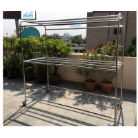 ราคา rancadsan ราวสนาม ราวตากผ้าสแตนเลส มี 2 ขนาด ยาว 2เมตร และยาว 1.5 เมตรปรับระดับสูง-ต่ำ3 ระดับ บาร์ดึงเพิ่มความยาวได้ 200x84x175 สแตนเลส (10722672)